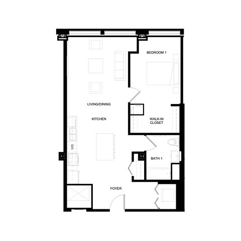 floor plan of 55 north luxury apartments to rent in the north end of boston